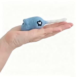 Jouet pour chat réaliste en laine feutrée à la main, en laine naturelle de Nouvelle-Zélande, avec rembourrage en herbe à chat biologique, jouet interactif amusant pour la poursuite - Product Image 5