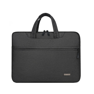 Sac pour ordinateur portable imperméable en Oxford de 15,6 pouces, mallette légère à bandoulière unisexe, élégante, en toile et velours, avec poignée - Product Image 2