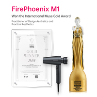 Sèche-cheveux ionique professionnel FirePhoenix M1 haute vitesse, faible bruit, technologie acoustique 8 couches, 2000W, avec accessoires diffuseurs, idéal pour hôtels
