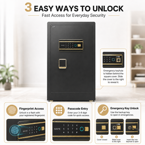 <b>Safe</b> <b>Box</b> for <b>Money</b> Key Hotel Home Digital Smart Fingerprint Gun Deposit Office Large Jewellery Safety 60fh9 Fingerprint Recognit - Product Image 3