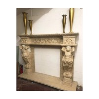 Cheminée décorative en marbre de style moderne et traditionnel avec relief