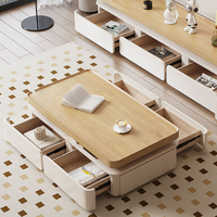 Meubles de salon modernes en bois, table basse en marbre de luxe léger, combinaison de meuble TV