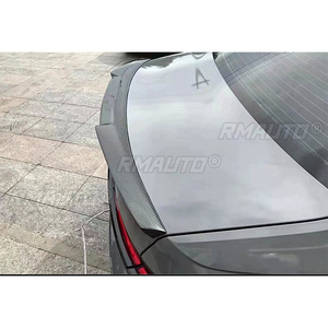 Aileron arrière en fibre de carbone style M4 pour Audi A6 C8 berline, FRP non peint, noir brillant, carbone forgé, 2019-2022 - Product Image 6