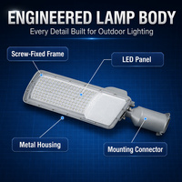 Lampadaire Commercial LED en Aluminium CRANE AC IP65 140Lm/W SMD 2835 pour Éclairage Extérieur de Voies Publices et de Parkings – Garantie 5 Ans