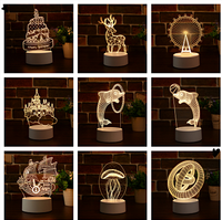 LED coloré 3D lumières enfants veilleuse visuelle Led veilleuses Illusion humeur lampe Lam-para 3D