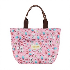Bolsa de Almuerzo Aislada de Lona con Estampado de Dibujos Animados, con Cierre de Cremallera, Ecológica, Resistente al Agua, Portátil, para Estudiantes y Oficina - Product Image 2