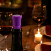 Bouchon de bouteille de vin en silicone de qualité alimentaire, anti-fuite, réutilisable, bouchon de boisson coloré, couvercle de bouteille pour la cuisine