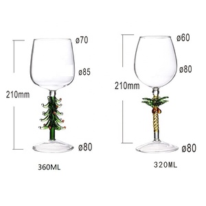 Regalo de <span class=keywords><strong>Navidad</strong></span> 3D árbol de <span class=keywords><strong>Navidad</strong></span> verde cóctel copa de cristal copas de colores copas de champán copa de vino tinto para Bar de fiesta - Product Image 2