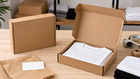 Boîte d'expédition en carton écologique portable avec logo personnalisé, bande adhésive auto-collante, gaufrage pour le commerce électronique, la vente au détail et les cadeaux