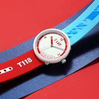 T118 Serie Herren- und Damen-Sportuhr mit Legierungsgehäuse, Quarz-Zeigeranzeige, Modisches Silikonarmband Quarzuhr