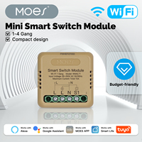 Module d'interrupteur intelligent WiFi MOES Tuya Mini DIY 1 canal avec minuterie, domotique, commande vocale, compatible Google Home Alexa