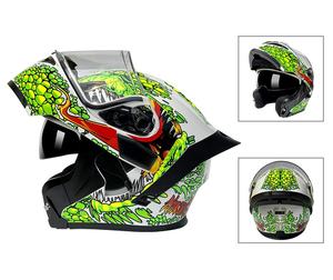 Casco de Motocicleta Integral ABS con Visera Doble Abatible y Alerón Trasero Grande, para Todas las Estaciones, Directo de Fábrica - Product Image 3