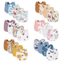 Lot de 4 bavoirs nouveau-né 100 % coton, serviettes anti-bave pour bébés filles et garçons, accessoires pour nourrissons, tabliers pour tout-petits, bavoirs pour enfants, lingettes anti-régurgitation