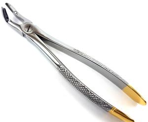 Pinza de extracción de mango dorado, cuidado dental, dentista - Product Image 1
