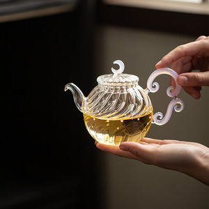 Guanlan Glass Teapot Round Heat Resistant With Lid For Kung Fu <b>Tea</b> <b>Set</b> - Product Image 1