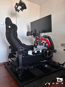 Simucupe <span class=keywords><strong>Formula</strong></span> Sim Racing Cockpit, Soporte de Aluminio para <span class=keywords><strong>Simulador</strong></span> de Carreras, Interior/Exterior, con Asiento, Soporte para Teclado y Freno de Mano, para Uso Doméstico - Product Image 5