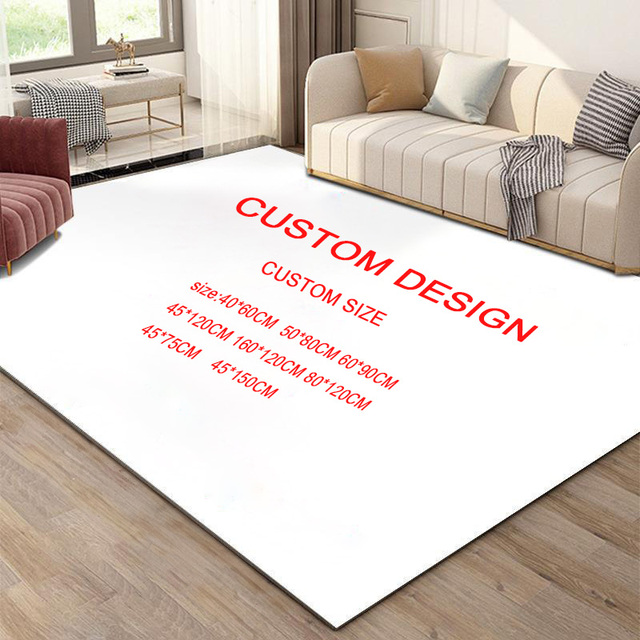 Custom Size Design Blank 3D Printed Rugs Sublimation Polyester Living Room Extra Large Size Area Carpets with logo