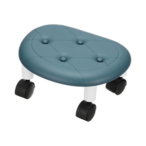 Lightweight Durable Rolling Mobile Pulley Low <b>Stool</b> for Home Office Living Room PP Plastic Comfortable Padded <b>Seat</b> Silent Wheels - Product Image 1