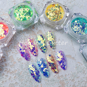 1kg a granel Poly Flake Glitter Fairy Dust Fluorescencia Resistente a los solventes Chunky Mixed Christmas Decorations Factory Cosmetic Bulk - Product Image 3