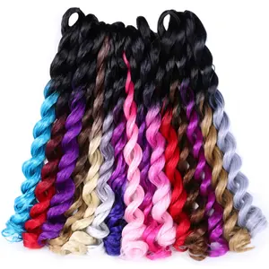 Long Wave Sea Body Braiding Hair Extension 20 Jumbo Crochet Braids Synthetic Hair Style 100g/Pc Pure Ombre Color for Women