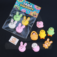 Jouet mochi miniature doux personnalisé en usine, jouet anti-stress en TPR écologique et bon marché, lapin de Pâques, jouets promotionnels de Pâques