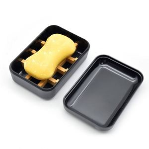 Hot Sale <b>Bamboo</b> Kitchen Draining <b>Soap</b> <b>Dishes</b> Travel <b>Soap</b> Box with Lid - Product Image 2