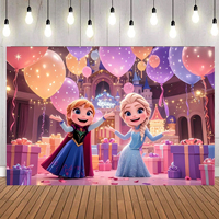 Özel 5 * Princess prenses Elsa tema arka planında doğum günü partisi süslemeleri dondurulmuş kale afişler ve arka planında
