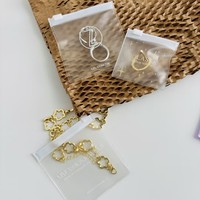 Petit sac à fermeture éclair en plastique pvc transparent recyclable personnalisé pour l'emballage de bagues de bijoux cosmétiques pochette zippée avec fermeture éclair