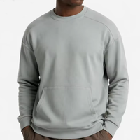 Sweat-shirt personnalisé à col rond pour homme, extensible dans quatre directions, à manches longues, décontracté, vierge pour impression, collection Printemps 2026, léger, en polaire, pour le cyclisme en extérieur