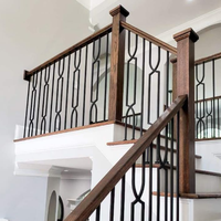 Nouveau design, fournisseur de spindles métalliques carrés creux en fer forgé, noir mat et noir satiné, 1/2''*44'', pour balustrades de balcon intérieures