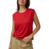 Débardeur court côtelé en coton à séchage rapide pour femme, coupe ample, avec logo personnalisé, idéal pour le sport