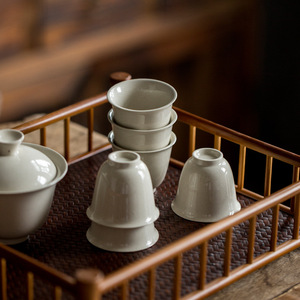 Ceramic Tasting Cup Wood Ash Color Porcelain Single Cup For Kung Fu Tea Set Chinese Tea Cup Household Use - Product Image 2