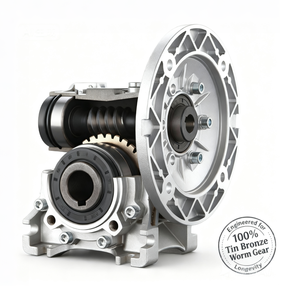 Reductor de velocidad de motor con caja de engranajes de tornillo sin fin NMRV075, limitador de par - Product Image 3