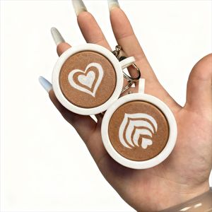 Nuevo Llavero Antiestrés con Botón de Presión SDM23, Diseño de Taza de Café Capuchino Impreso en 3D - Product Image 4