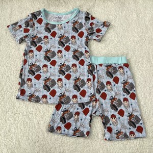 Pigiama Estivo Personalizzato all'Ingrosso con Maniche Corte e Pantaloncini, Set di Abbigliamento per Neonati in Cotone Organico, <span class=keywords><strong>Pigiami</strong></span> in Bambù - Product Image 1