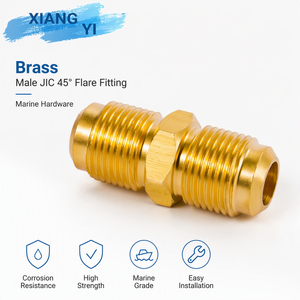 ข้อต่อท่อทองเหลือง 1/2'' *5/16'' YBSC3 แบบตัวผู้ JIC 45 ° ข้อต่อเฟลร์ฟิตติ้งแบบเกลียว BSPT อุปกรณ์ทางทะเลสำหรับเรือยอชท์ ไต้หวัน - Product Image 6