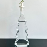 Bouteille en verre blanc cristallin de 500 ml en forme de sapin de Noël avec couvercle scellé et sérigraphié pour vin et boissons – Vente en gros