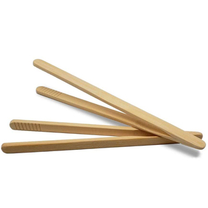 2024 logotipo personalizado pinzas de cocina de bambú pinzas para tostadora - Product Image 2