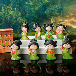 Figurines en résine Yu Mo Tang Palace Night Dream, poupées Hanfu, décoration de bureau, ornement de voiture, cadeau pour filles - Product Image 2