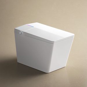 Toilette intelligente carrée moderne avec bidet sans réservoir, télécommande, ouverture du couvercle par contact au pied pour la salle de bain D0100HR7SR2 Carré Moderne - Product Image 2