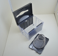 Distributeur de serviettes de table commercial moderne en plastique ABS écologique transparent noir fumé pour restaurant, avec garantie de 3 ans