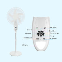 Ventilateur sur pied électrique solaire rechargeable 12V DC multifonction de 16 pouces avec panneau solaire pour la vente en gros