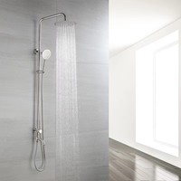 Ensemble de robinet mural moderne simple en acier inoxydable 304 pour colonne de douche de pluie Ensemble de douche simple pour eau froide