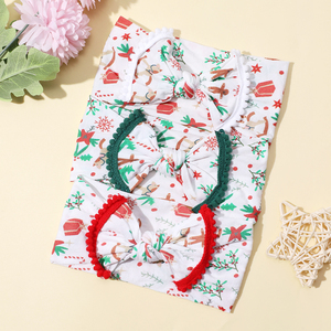 Nuevos accesorios navideños para el cabello para niños, diadema de nailon elástica de borde ancho, lazo para el pelo de bebé, <span class=keywords><strong>banda</strong></span> elástica para el pelo de bebé - Product Image 1
