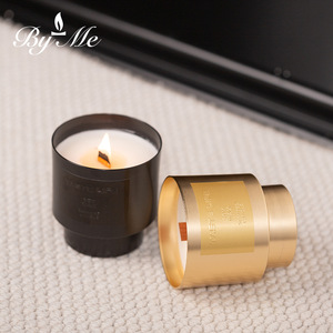 Vela Aromática de Lujo <span class=keywords><strong>BYME</strong></span>, Cera de Soya Premium en Recipiente Metálico en Forma de Copa, Hecha a Mano Semimanual con Aroma a Gardenia - Product Image 4