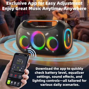 ZEALOT ZE51 Altavoz Inalámbrico Portátil para Exteriores de 250W de Alta Potencia, Bocina para Fiestas con 4 Subwoofers, Compatible con USB/TF/AUX, Luz RGB - Product Image 5
