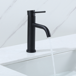 FRAP Luxury Modern Black Single-Hole Stainless Steel Bathroom Sink Faucet - Product Image 1