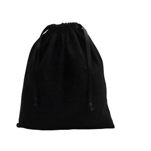 Sacs fourre-tout de luxe personnalisés en satin et velours recyclables, avec fermeture à rabat et cordon de serrage, imprimés sérigraphiés, en coton brossé, pour protéger des poussières - Product Image 2