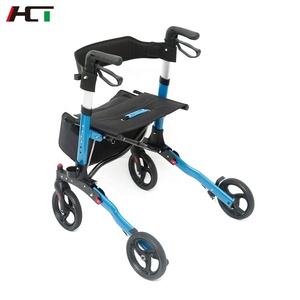 Wholesale <strong>Adults</strong> Rollator <strong>Walker</strong> Helper Folding Aluminium 4 Wheel Rollator <strong>Walker</strong> <strong>With</strong> <strong>Seat</strong> - Product Image 4