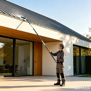 Système de nettoyage de <span class=keywords><strong>toiture</strong></span> en fibre de carbone avec perche télescopique alimentée en eau <span class=keywords><strong>pour</strong></span> l'équipement de nettoyage de toits à grande hauteur - Product Image 1